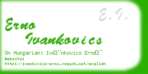 erno ivankovics business card